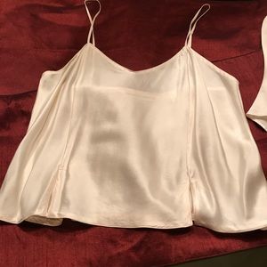 Lovely cream colored real silk tap pant and cami.